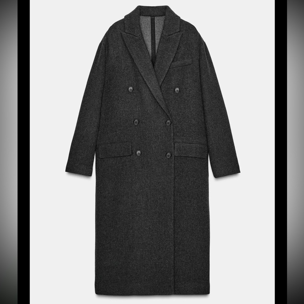 ZARA RUNWAY COLLECTION WOOL BLEND EXTRA LONG COAT
